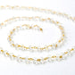 14k Solid Gold Rosary Chain With AA Quality With Rainbow Moonstone , 3.50 mm Size  - SGGRC-024A, Sold By 1 Inch.