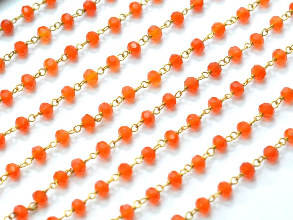 18k Solid Gold Rosary Chain With AAA Quality - 3.00 mm Size - SGGRC-025A, Sold By 1 Inch.