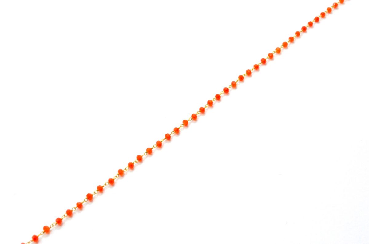 18k Solid Gold Rosary Chain With AAA Quality - 3.00 mm Size - SGGRC-025A, Sold By 1 Inch.