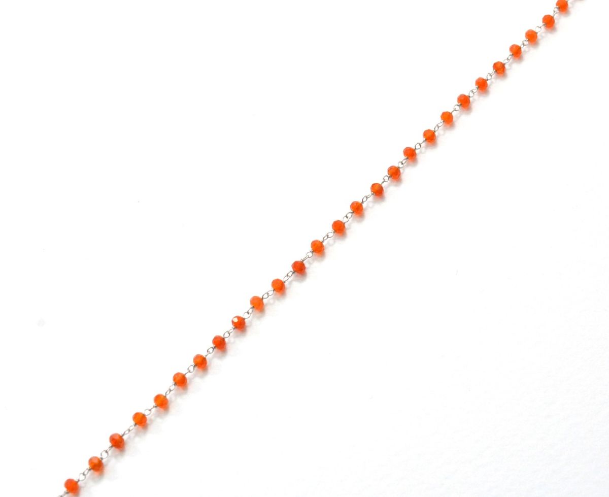 14k  Solid Gold Rosary Chain With AAA Quality in Roundel Shape - 3 mm Size- SGGRC-025B, Sold By 1 Inch.