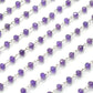 14k  Solid White Gold Rosary Chain With 3 mm Size -Natural Amethyst - SGGRC-015B, Sold By 1 Inch.