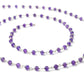14k  Solid White Gold Rosary Chain With 3 mm Size -Natural Amethyst - SGGRC-015B, Sold By 1 Inch.