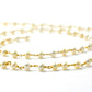 18k Solid Gold Rosary Chain With Natural Pearl Stone - 3.00 mm Size  - SGGRC-028, Sold By 1 Inch.