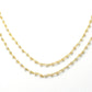 18k Solid Gold Rosary Chain With Natural Pearl Stone - 3.00 mm Size  - SGGRC-028, Sold By 1 Inch.