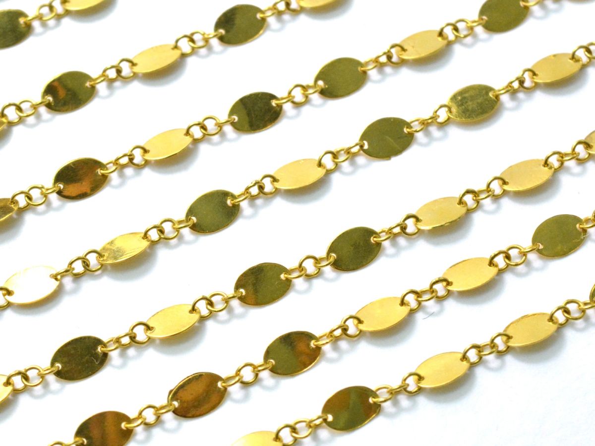 Amazing 18k Solid Gold plain Chain With 6X4 mm Size  - SGGRC-031, Sold by 17 cm.
