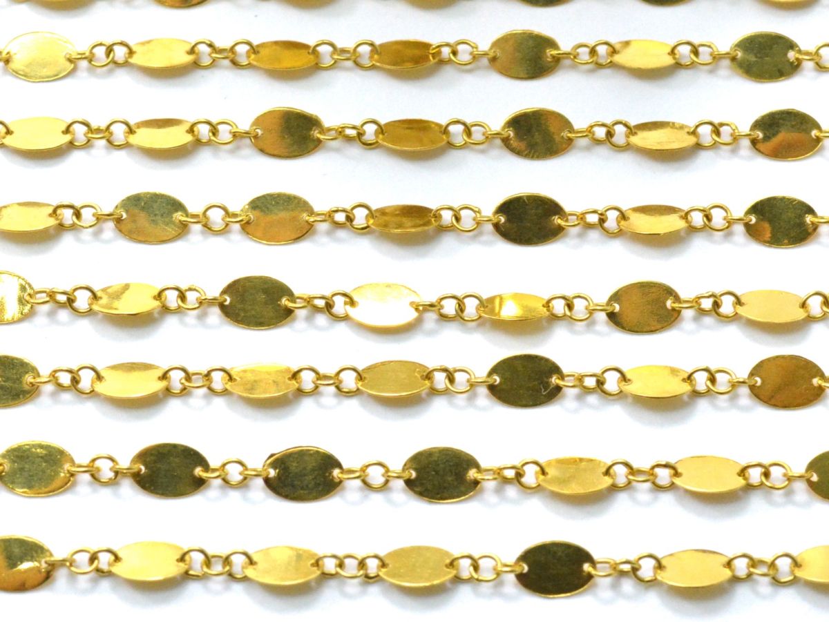 Amazing 18k Solid Gold plain Chain With 6X4 mm Size  - SGGRC-031, Sold by 17 cm.