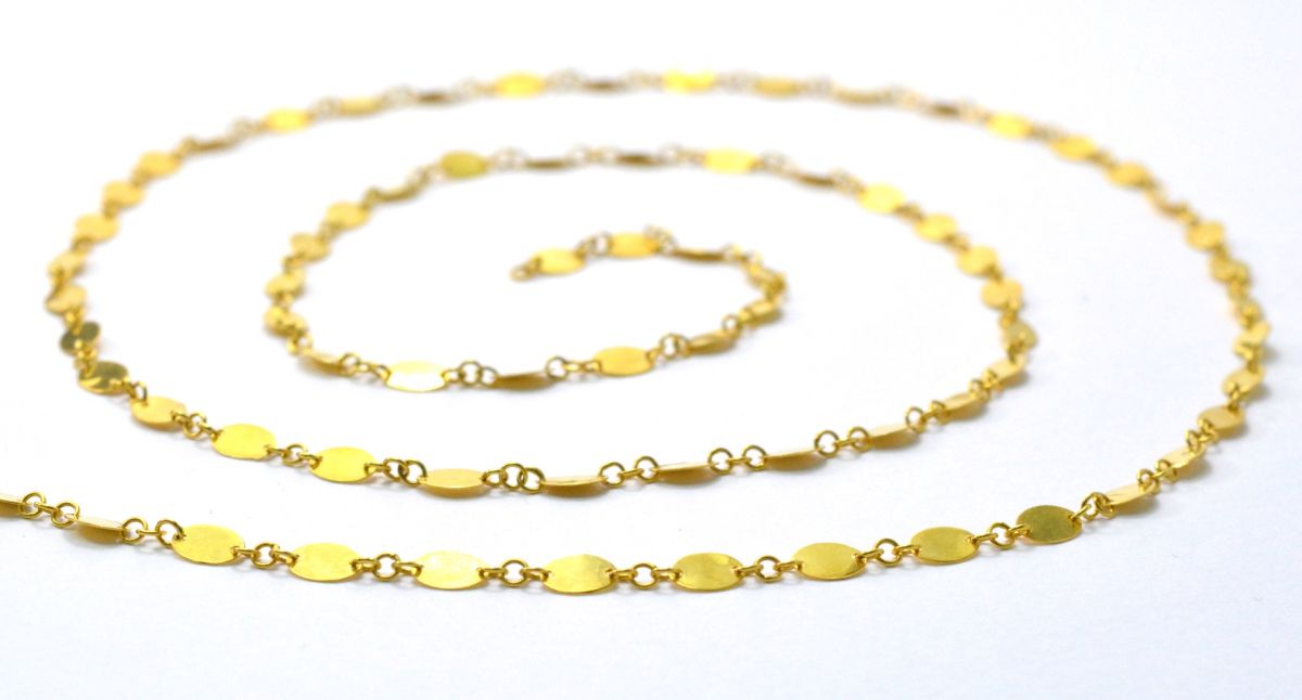 Amazing 18k Solid Gold plain Chain With 6X4 mm Size  - SGGRC-031, Sold by 17 cm.