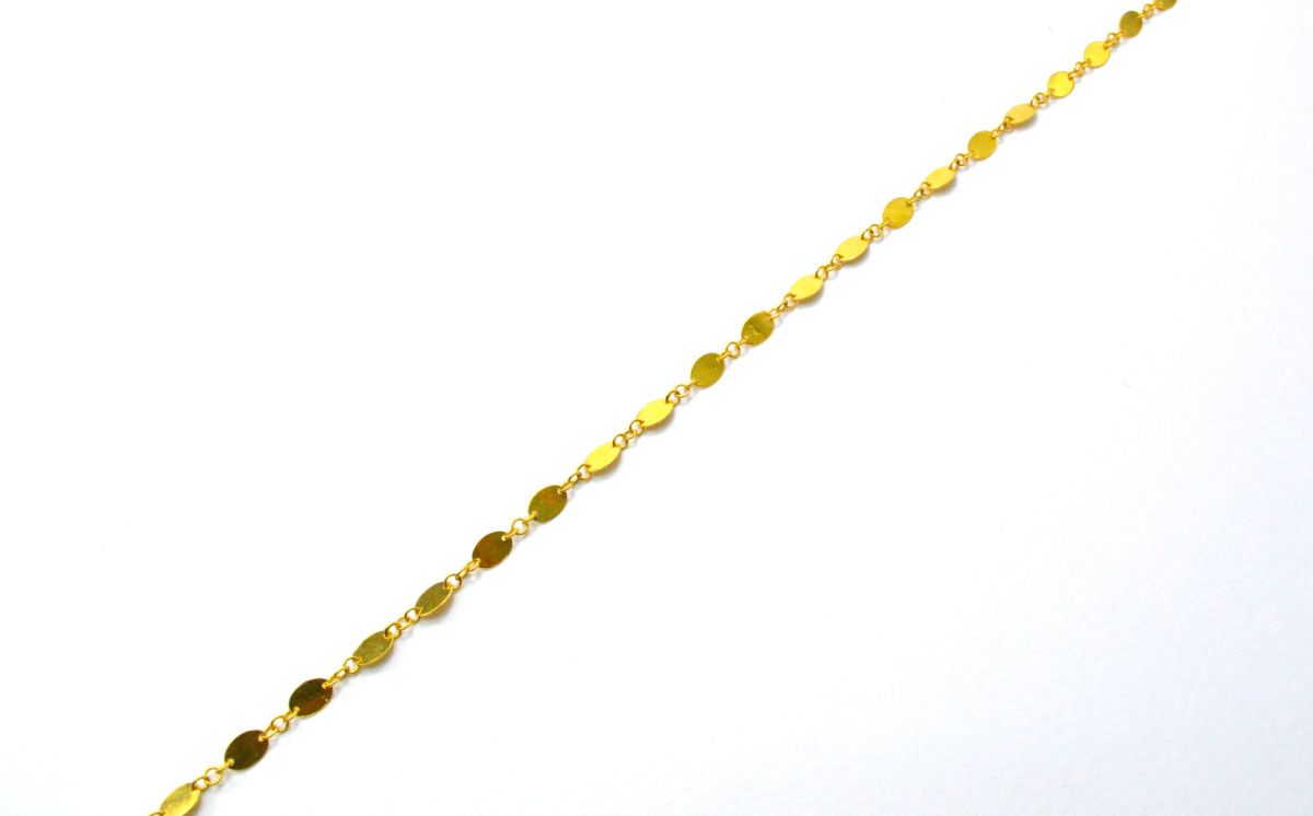 Amazing 18k Solid Gold plain Chain With 6X4 mm Size  - SGGRC-031, Sold by 17 cm.