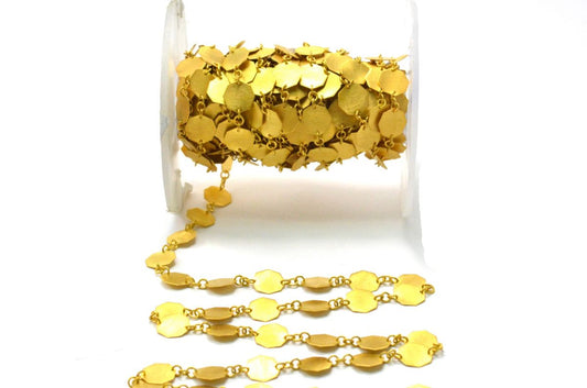 Amazing 18k Solid Gold plain Chain in 17cm mm Size With Brushed Finish - SGGRC-032, Sold by 17 cm.