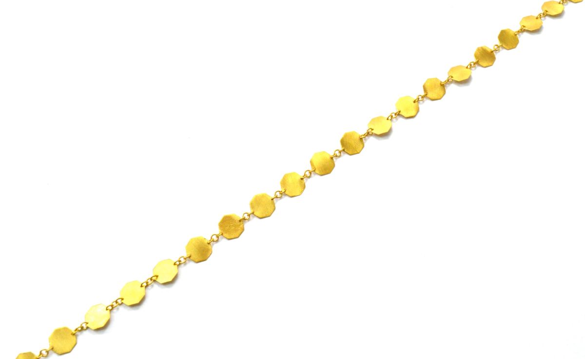 Amazing 18k Solid Gold plain Chain in 17cm mm Size With Brushed Finish - SGGRC-032, Sold by 17 cm.