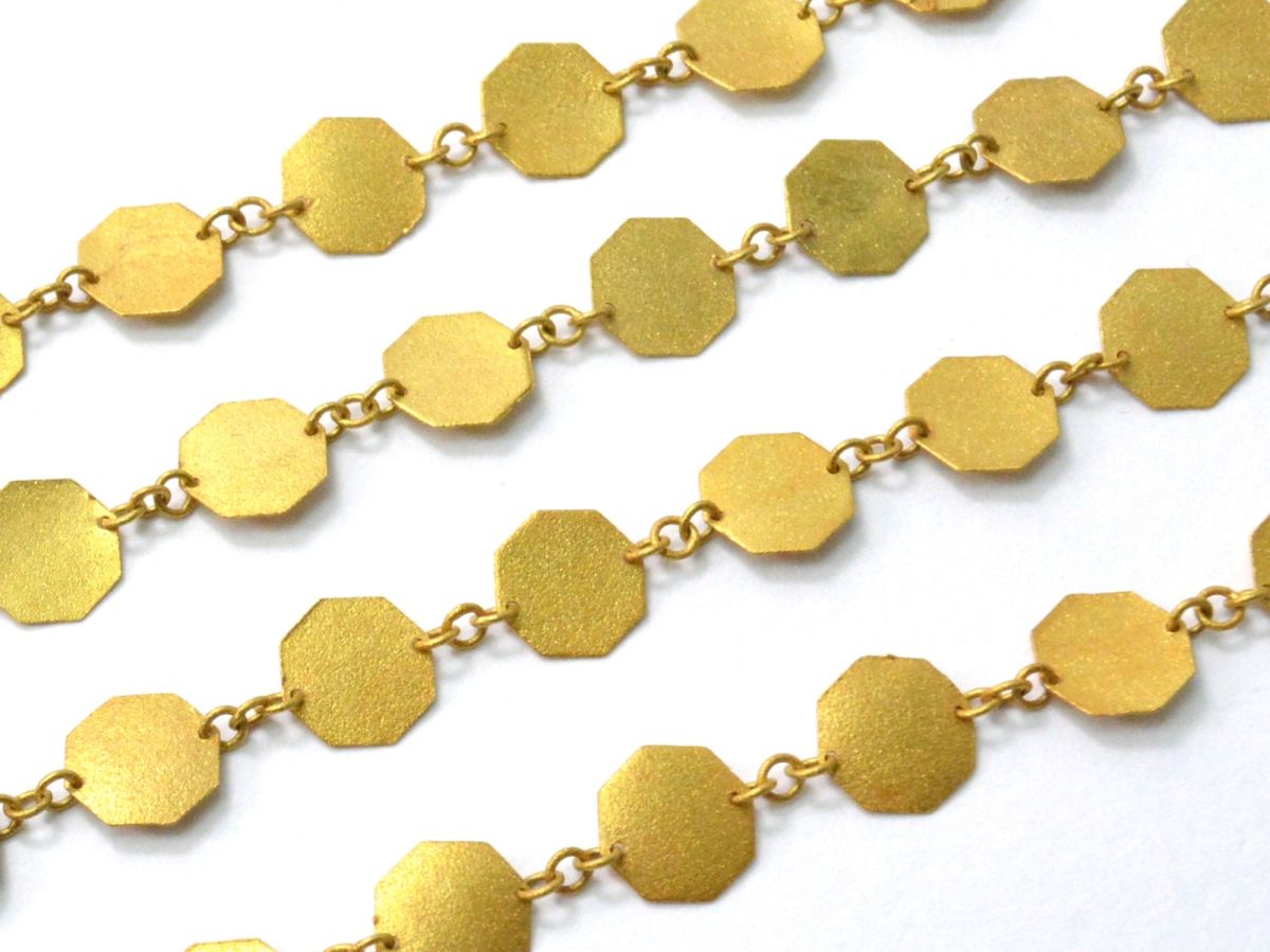 Gorgeous 18k Solid Gold plain Chain With Matt Finish in 7mm Size- SGGRC-033, Sold by 17 cm.