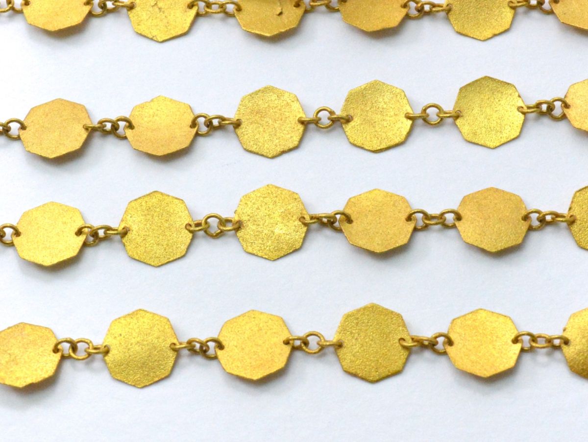 Gorgeous 18k Solid Gold plain Chain With Matt Finish in 7mm Size- SGGRC-033, Sold by 17 cm.