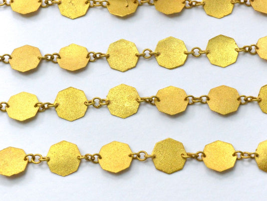 Gorgeous 18k Solid Gold plain Chain With Matt Finish in 7mm Size- SGGRC-033, Sold by 17 cm. - view 3