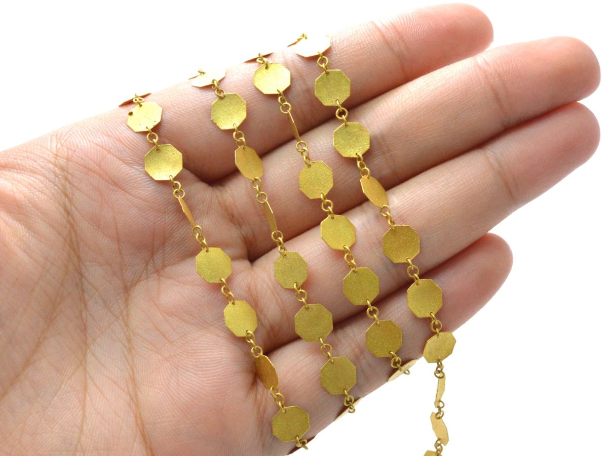 Gorgeous 18k Solid Gold plain Chain With Matt Finish in 7mm Size- SGGRC-033, Sold by 17 cm.
