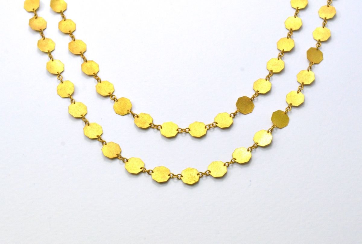 Gorgeous 18k Solid Gold plain Chain With Matt Finish in 7mm Size- SGGRC-033, Sold by 17 cm.