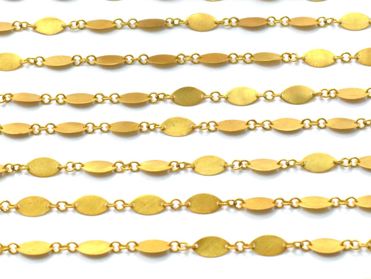 18k Solid Gold plain Chain in 8X4mm Size- SGGRC-035, Sold by 17 cm.