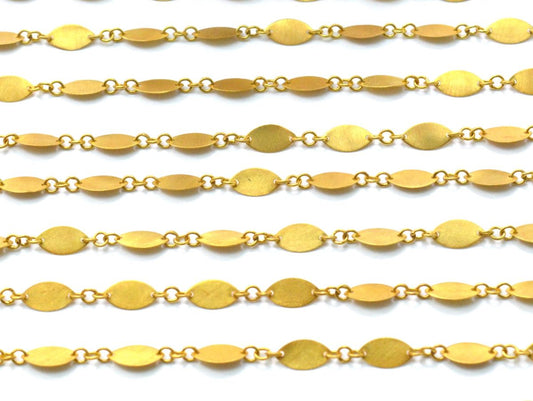 18k Solid Gold plain Chain in 8X4mm Size- SGGRC-035, Sold by 17 cm. - view 3