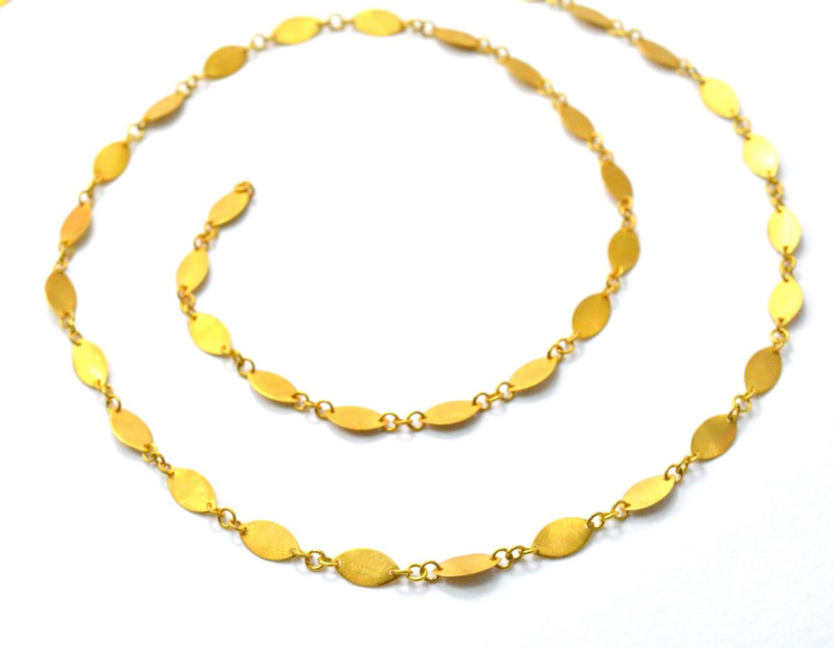18k Solid Gold plain Chain in 8X4mm Size- SGGRC-035, Sold by 17 cm.