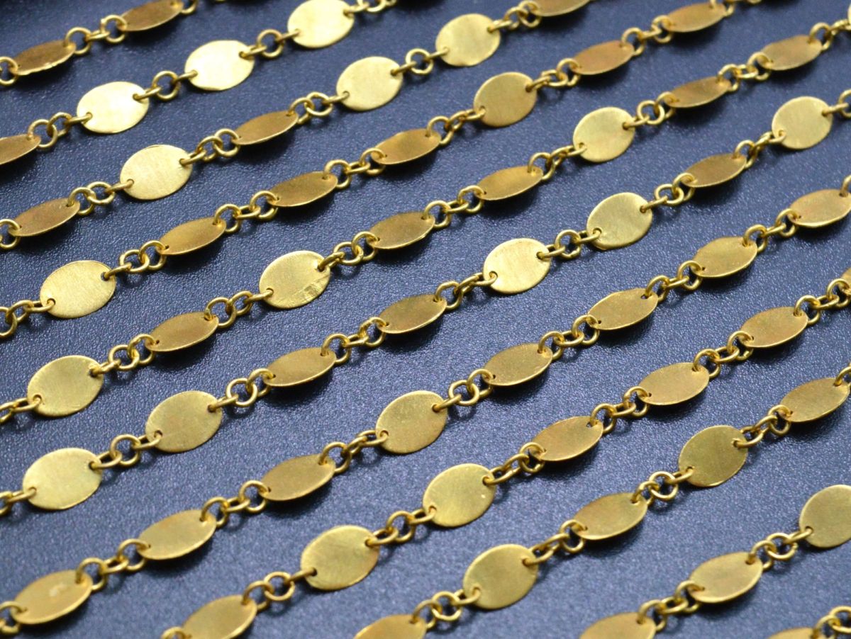 Stunning 18k Solid Gold plain Chain in Oval Shape - 6X4mm - SGGRC-036, Sold by 17 cm.