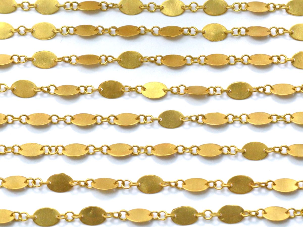 Stunning 18k Solid Gold plain Chain in Oval Shape - 6X4mm - SGGRC-036, Sold by 17 cm.