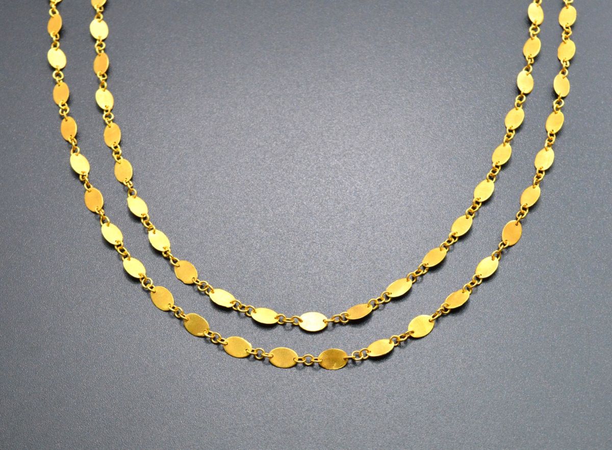 Stunning 18k Solid Gold plain Chain in Oval Shape - 6X4mm - SGGRC-036, Sold by 17 cm.