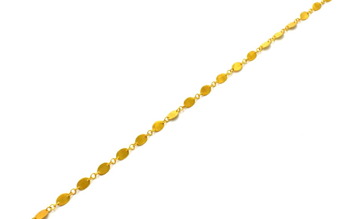 Stunning 18k Solid Gold plain Chain in Oval Shape - 6X4mm - SGGRC-036, Sold by 17 cm.