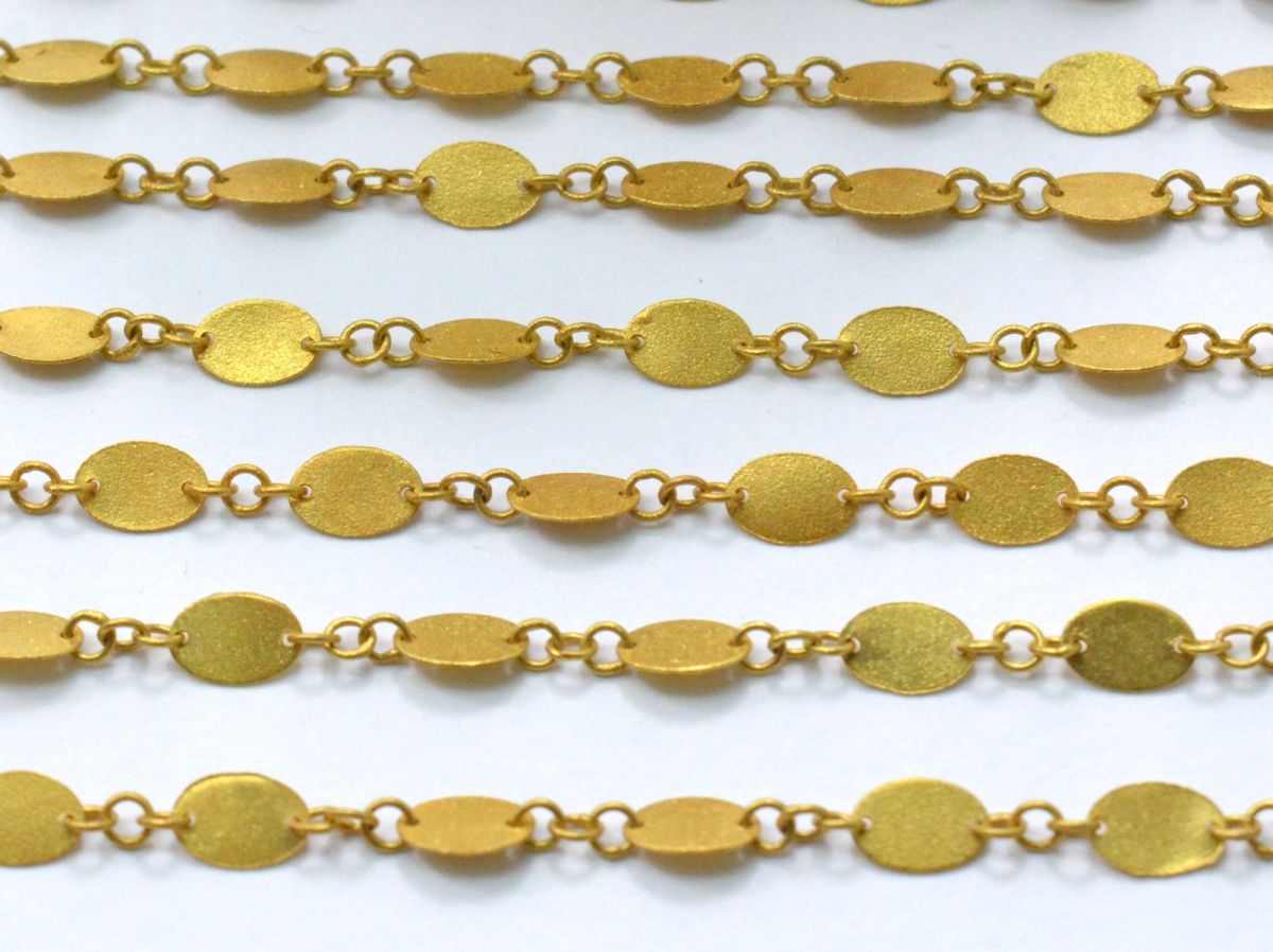 Beguilling  18k Solid Gold plain Chain in Matt finish - 6X4mm ,  SGGRC-037, Sold by 17 cm.