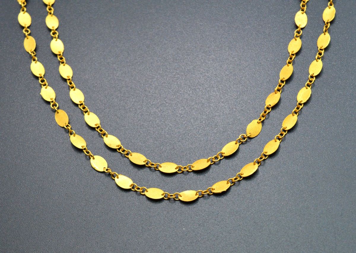 Beguilling  18k Solid Gold plain Chain in Matt finish - 6X4mm ,  SGGRC-037, Sold by 17 cm.