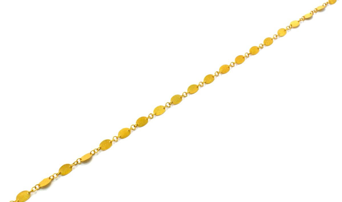 Beguilling  18k Solid Gold plain Chain in Matt finish - 6X4mm ,  SGGRC-037, Sold by 17 cm.