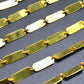 Marvellous  18k Solid Gold plain Chain in Rectangle shape - 12X4mm,  SGGRC-038, Sold by 17 cm.