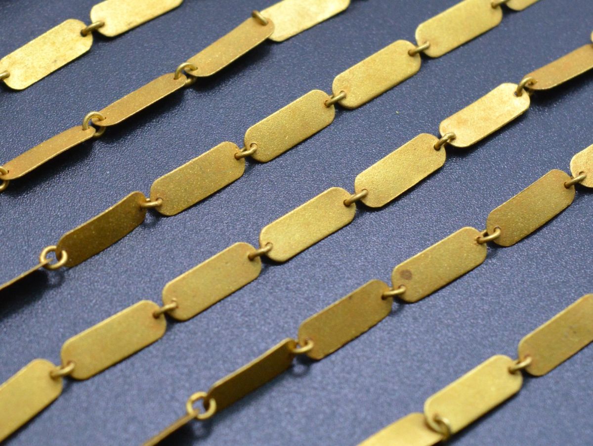 Lovely  18k Solid Gold plain Chain With 12X4mm ,SGGRC-039, Sold by 17 cm.