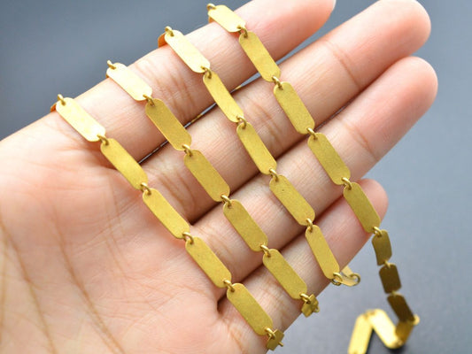 Lovely  18k Solid Gold plain Chain With 12X4mm ,SGGRC-039, Sold by 17 cm. - view 3