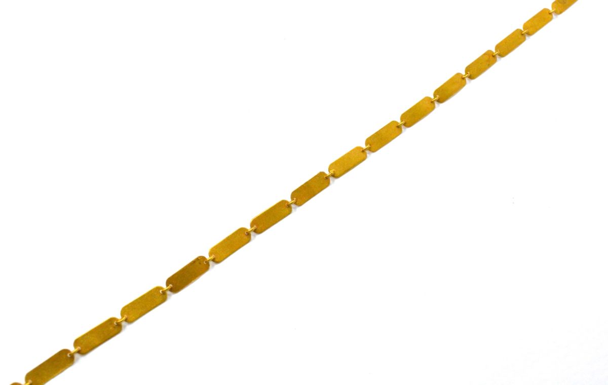 Lovely  18k Solid Gold plain Chain With 12X4mm ,SGGRC-039, Sold by 17 cm.