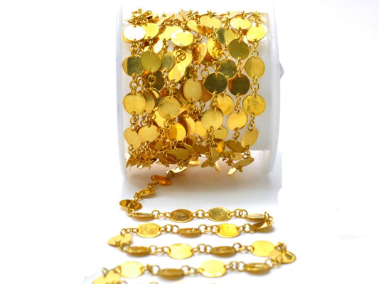 Beautiful 18k Solid Gold plain Chain in Shiny Finish- 6mm ,  SGGRC-040, Sold by 17 cm.