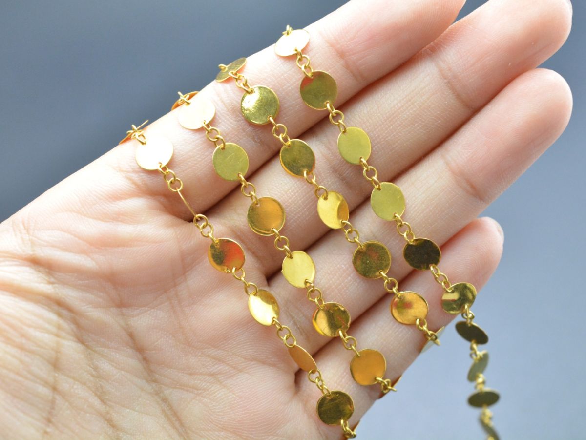 Beautiful 18k Solid Gold plain Chain in Shiny Finish- 6mm ,  SGGRC-040, Sold by 17 cm.