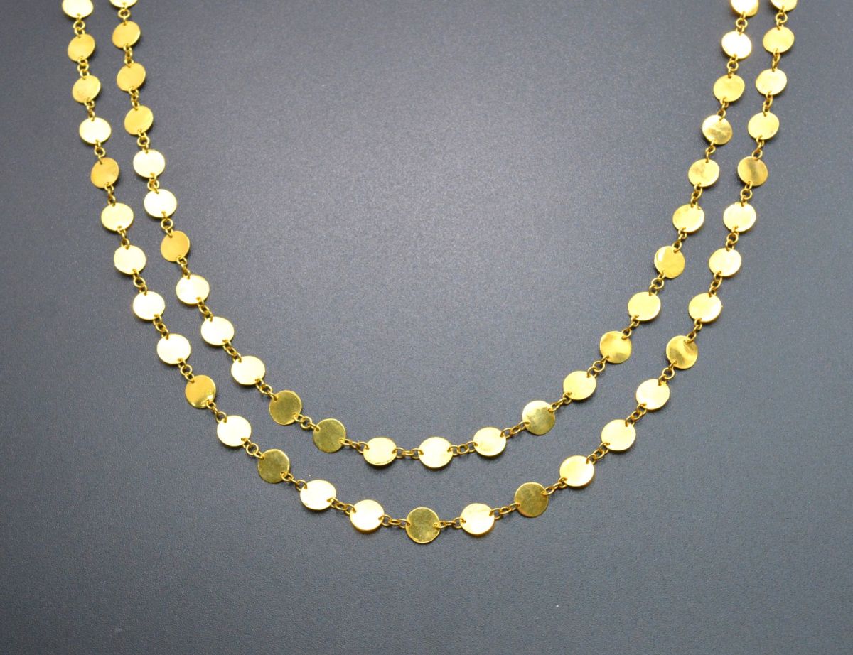 Beautiful 18k Solid Gold plain Chain in Shiny Finish- 6mm ,  SGGRC-040, Sold by 17 cm.