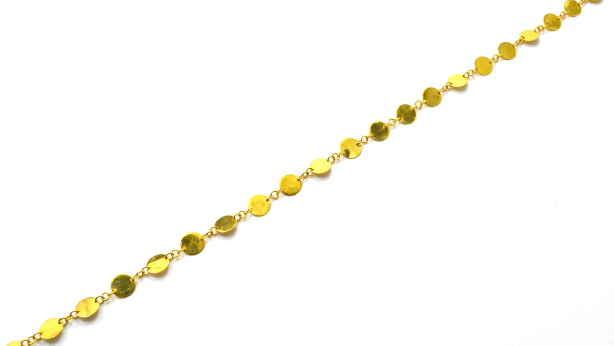 Beautiful 18k Solid Gold plain Chain in Shiny Finish- 6mm ,  SGGRC-040, Sold by 17 cm.