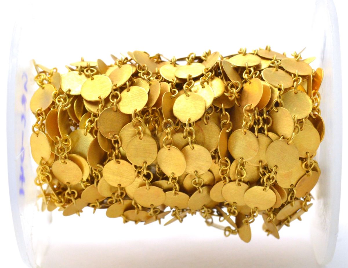 Stunning  18k Solid Gold plain Chain With Brushed Finish - 6mm ,SGGRC-041, Sold by 17 cm.