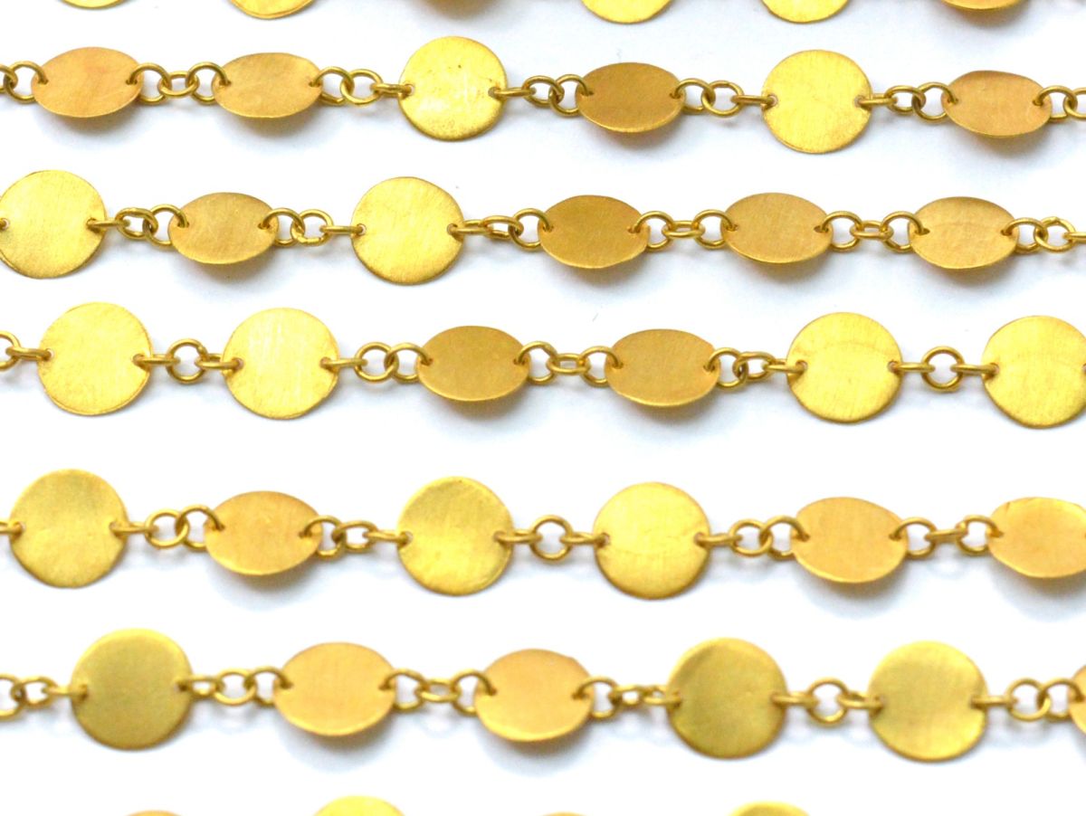 Stunning  18k Solid Gold plain Chain With Brushed Finish - 6mm ,SGGRC-041, Sold by 17 cm.
