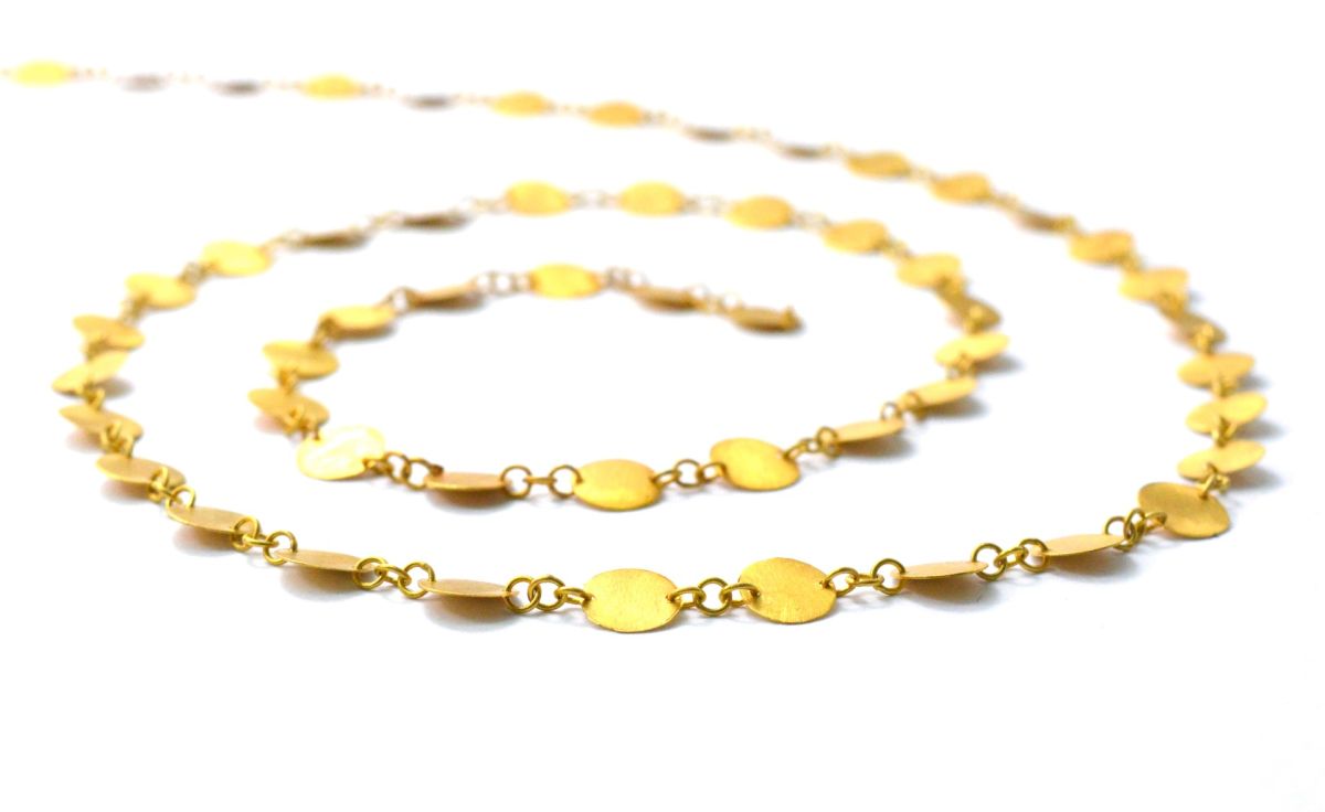 Stunning  18k Solid Gold plain Chain With Brushed Finish - 6mm ,SGGRC-041, Sold by 17 cm.