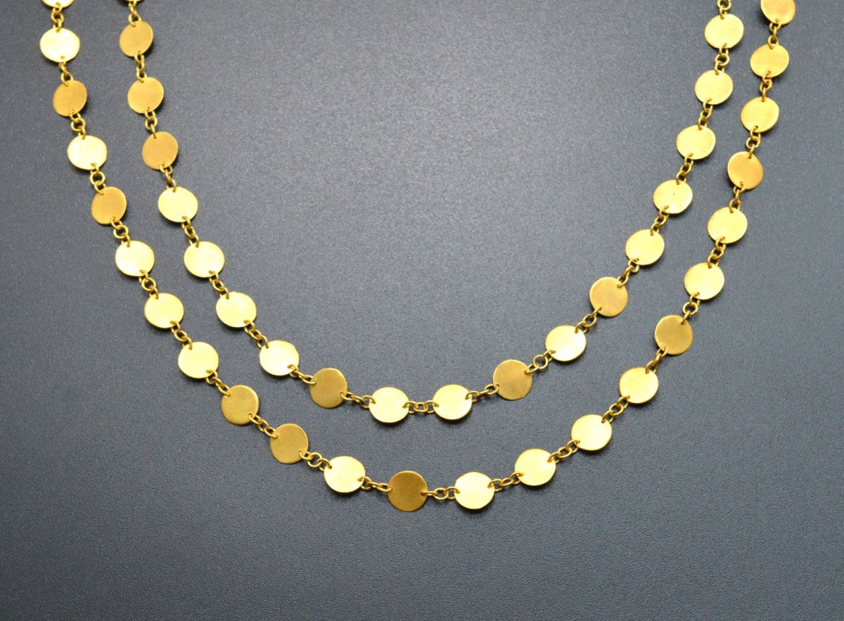 Stunning  18k Solid Gold plain Chain With Brushed Finish - 6mm ,SGGRC-041, Sold by 17 cm.