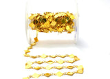 Gorgeous  18k Solid Gold plain Chain in Shiny Finish With 6mm ,SGGRC-043, Sold by 17 cm.
