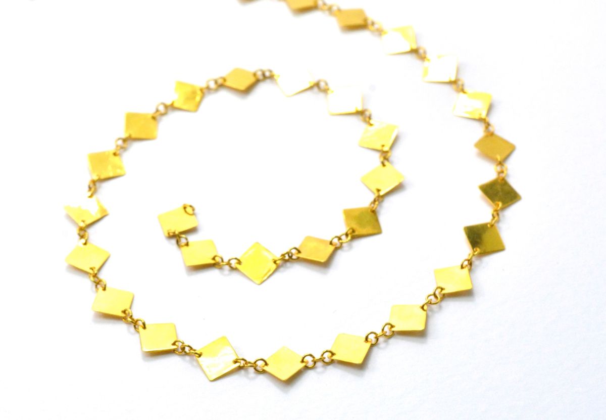 Gorgeous  18k Solid Gold plain Chain in Shiny Finish With 6mm ,SGGRC-043, Sold by 17 cm.