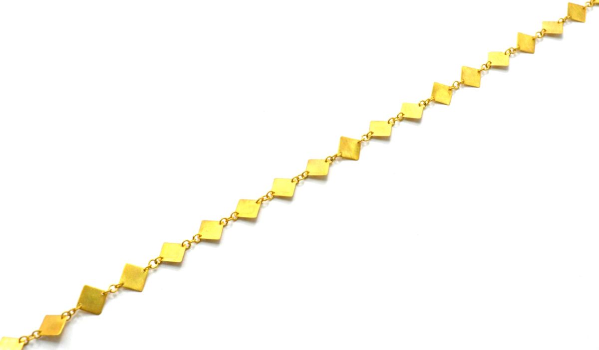 Splendid  18k Solid Gold plain Chain in Square Shape With 6mm ,SGGRC-044, Sold by 17 cm.