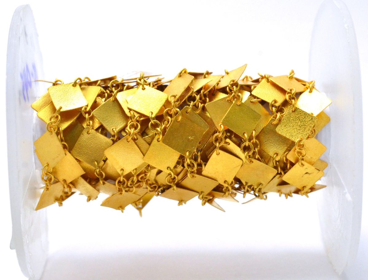 Ravishing  18k Solid Gold plain Chain in Matt Finish - 6mm ,SGGRC-045, Sold by 17 cm.