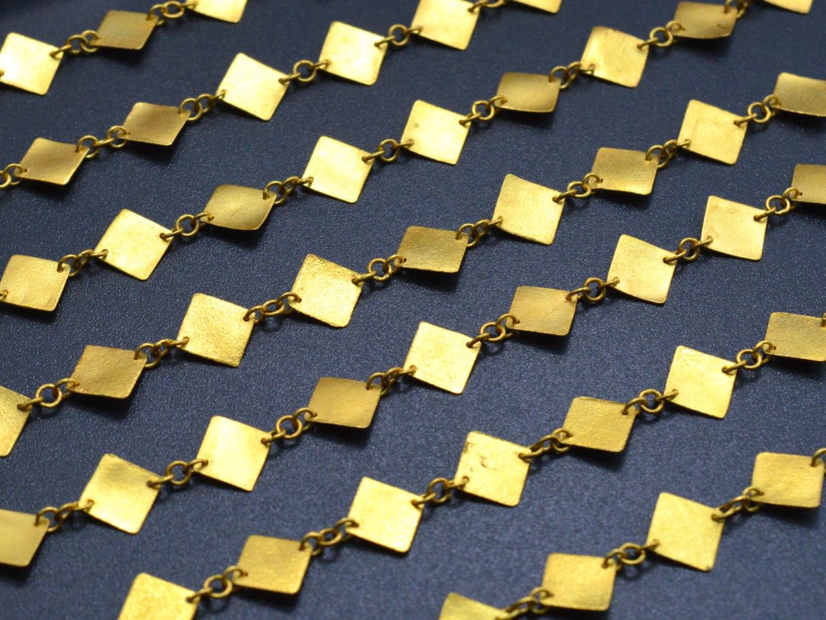 Ravishing  18k Solid Gold plain Chain in Matt Finish - 6mm ,SGGRC-045, Sold by 17 cm.