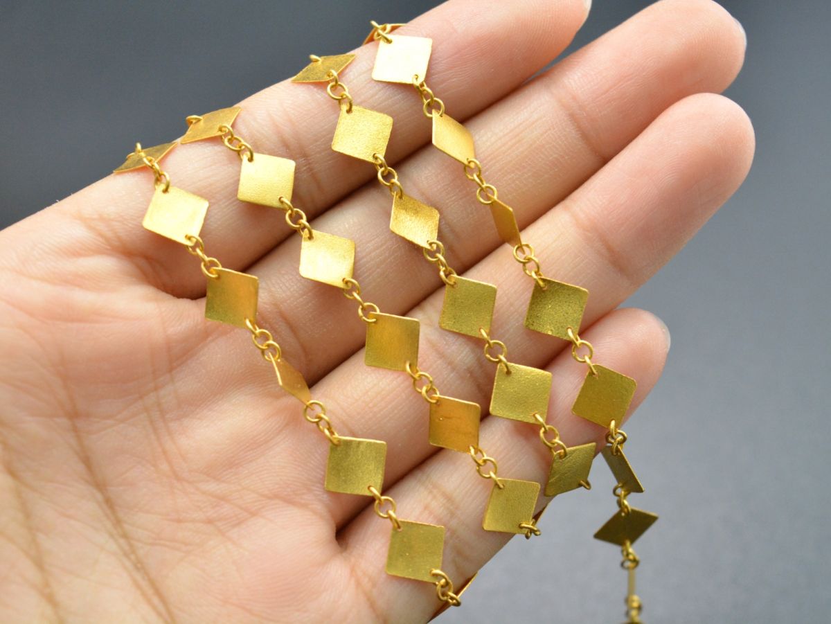 Ravishing  18k Solid Gold plain Chain in Matt Finish - 6mm ,SGGRC-045, Sold by 17 cm.