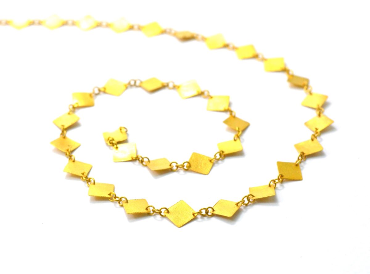 Ravishing  18k Solid Gold plain Chain in Matt Finish - 6mm ,SGGRC-045, Sold by 17 cm.
