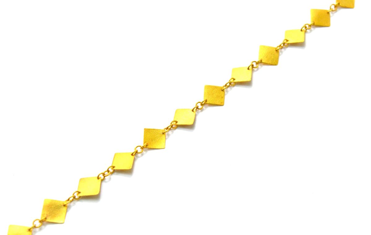 Ravishing  18k Solid Gold plain Chain in Matt Finish - 6mm ,SGGRC-045, Sold by 17 cm.