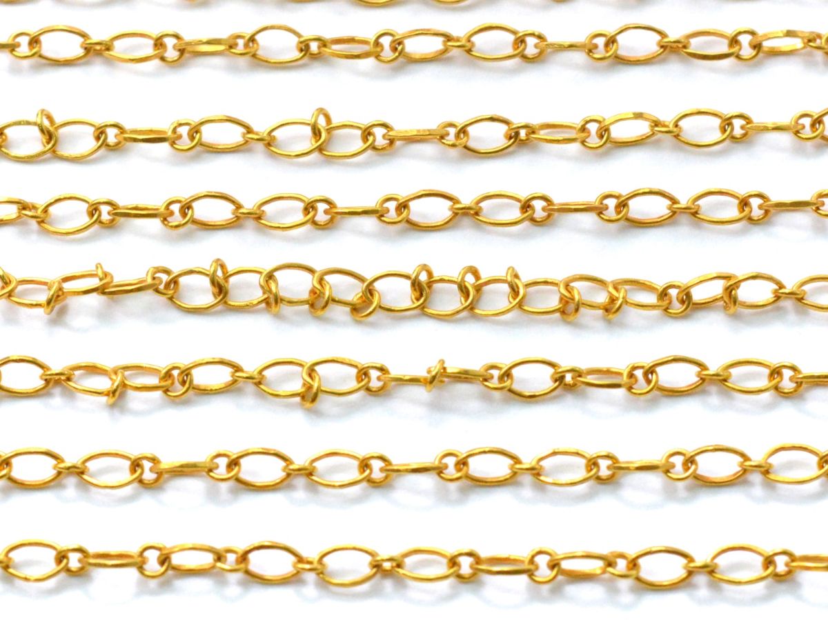 Stunning  18k Solid Gold plain Chain in 5X3mm in Oval Shape  - SGGRC-046, Sold by 17 cm.
